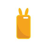 Orange phone case with bunny ears featuring back camera hole vector