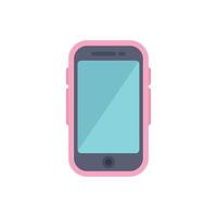 Smartphone with pink case showing blank screen vector