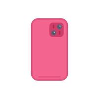 Pink smartphone having two cameras and flashlight showing back side vector