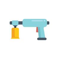 Gas welding torch with yellow gas cylinder is heating something up vector