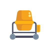 Portable cement and concrete mixer on a building site vector
