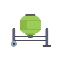 Mobile concrete mixer working on construction site icon vector