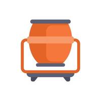 Concrete mixer working on construction site icon vector