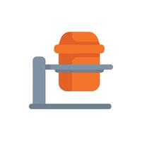 Concrete mixer working on construction site icon vector