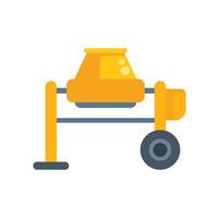 Yellow concrete mixer mixing cement for construction project vector