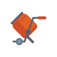 Portable cement mixer mixing concrete for construction projects vector