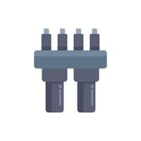 Network cable with four connectors providing stable connection vector