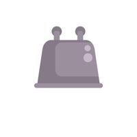 Modern grey toaster with two toast slots heating up for breakfast vector