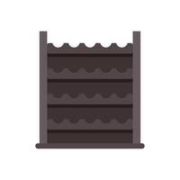 Wine rack storing bottles of wine in a flat style vector