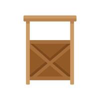 Wooden wine rack with shelf standing vertically isolated on white background vector