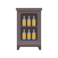Wooden wine rack displaying wine bottles in two rows vector