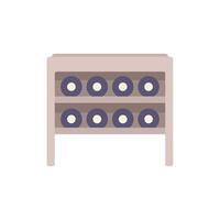 Wine bottles resting on a wooden wine rack, a symbol of celebration and refinement vector