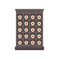 Wine bottles resting in a modern wine rack displaying a collection vector