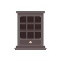 Wooden cupboard displaying collection with drawer storage space vector