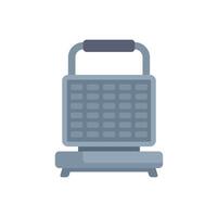 Modern electric waffle maker standing closed with handle up vector