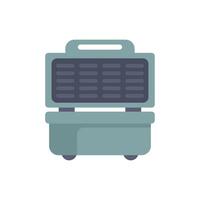 Electric waffle maker iron with open lid standing on white background vector