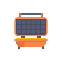 Open empty waffle iron with non stick plates for making delicious breakfast at home vector