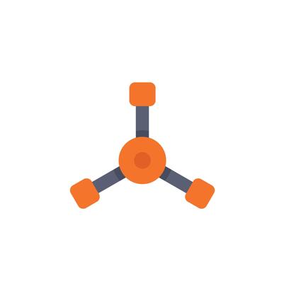 Abstract molecule icon representing scientific research and innovation