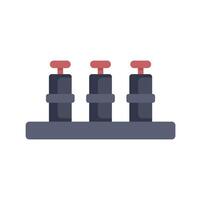 Control panel with buttons for industrial equipment showing power and automation vector
