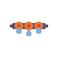 Leaky pipe with dripping water indicating plumbing issue vector
