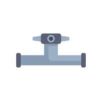 Water pipe with valve connecting two pipes flat icon design vector