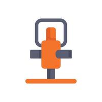 Orange and grey gym equipment icon showing back exercise machine vector