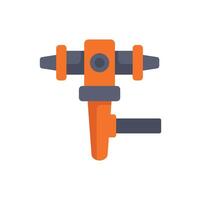 Orange jackhammer with black handle for construction projects vector