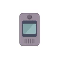 Old brick phone displaying blank screen for copy space vector