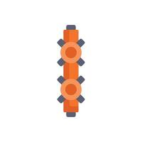 Orange water pipeline system connecting with valves vector