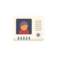 Intercom showing person ringing doorbell on screen vector
