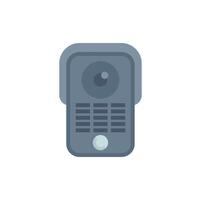 Modern wireless intercom system displaying security camera footage vector