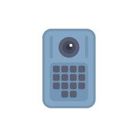 Modern intercom system featuring keypad and camera for secure access control vector