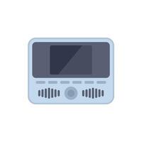 Portable video recorder displaying black screen with buttons and speakers vector