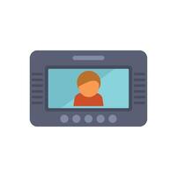 Modern intercom system showing person ringing on screen vector