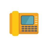 Yellow office phone displaying incoming call screen vector