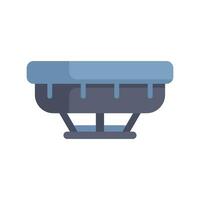 Baby cradle with canopy standing on floor on white background vector