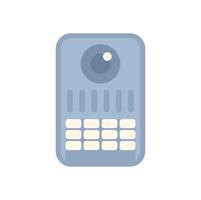 Blue intercom system for apartment building security vector