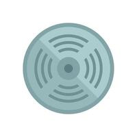 Smoke detector sending out warning signal icon vector