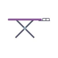 Ironing board standing folded with iron resting place illustration vector