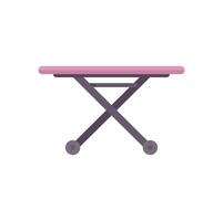 Folding ironing board with adjustable height standing on white background vector