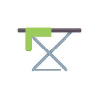 Ironing board with green sleeve hanging flat color icon vector