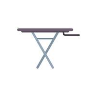 Empty ironing board standing on x shaped legs with iron resting place vector