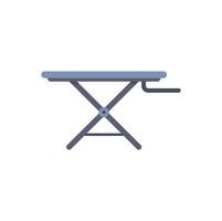 Ironing board standing on white background representing housework vector