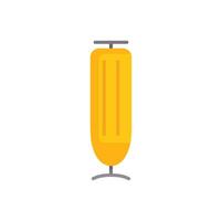 Yellow vertical ironing board standing upright icon vector