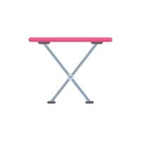 Pink ironing board standing on white background vector