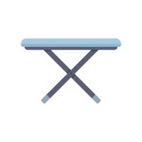 Empty ironing board standing on x shaped legs vector