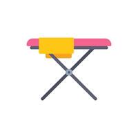 Empty ironing board with yellow cloth waiting for ironing vector
