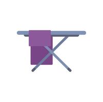 Ironing board with folded towel waiting to be ironed vector