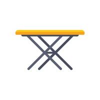 Empty ironing board standing on x shaped legs isolated on white vector