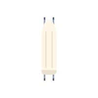 Folded ironing board standing up on white background vector